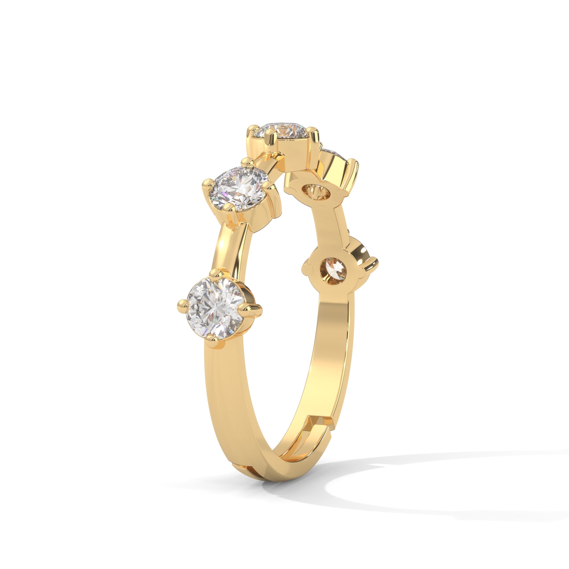 Cosette Staggered Five-Stone Diamond Band