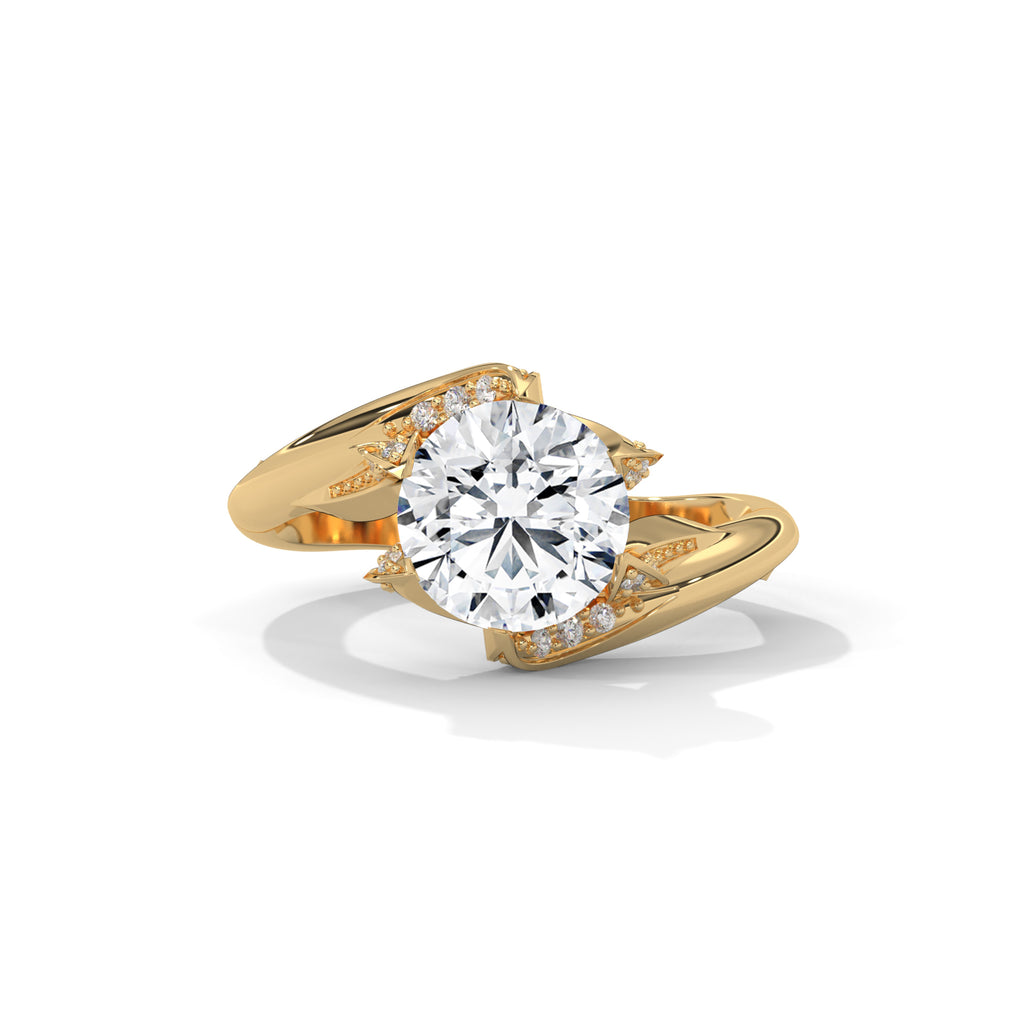 Ondine Bypass Solitaire Diamond Engagement Ring
