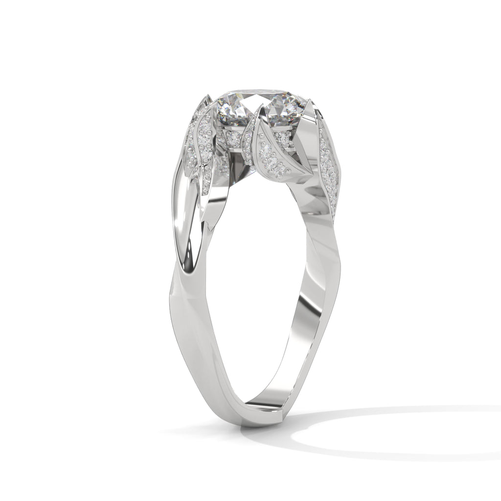 Ondine Bypass Solitaire Diamond Engagement Ring