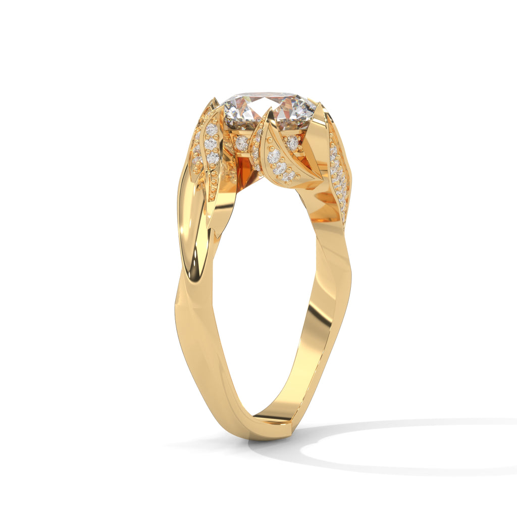 Ondine Bypass Solitaire Diamond Engagement Ring