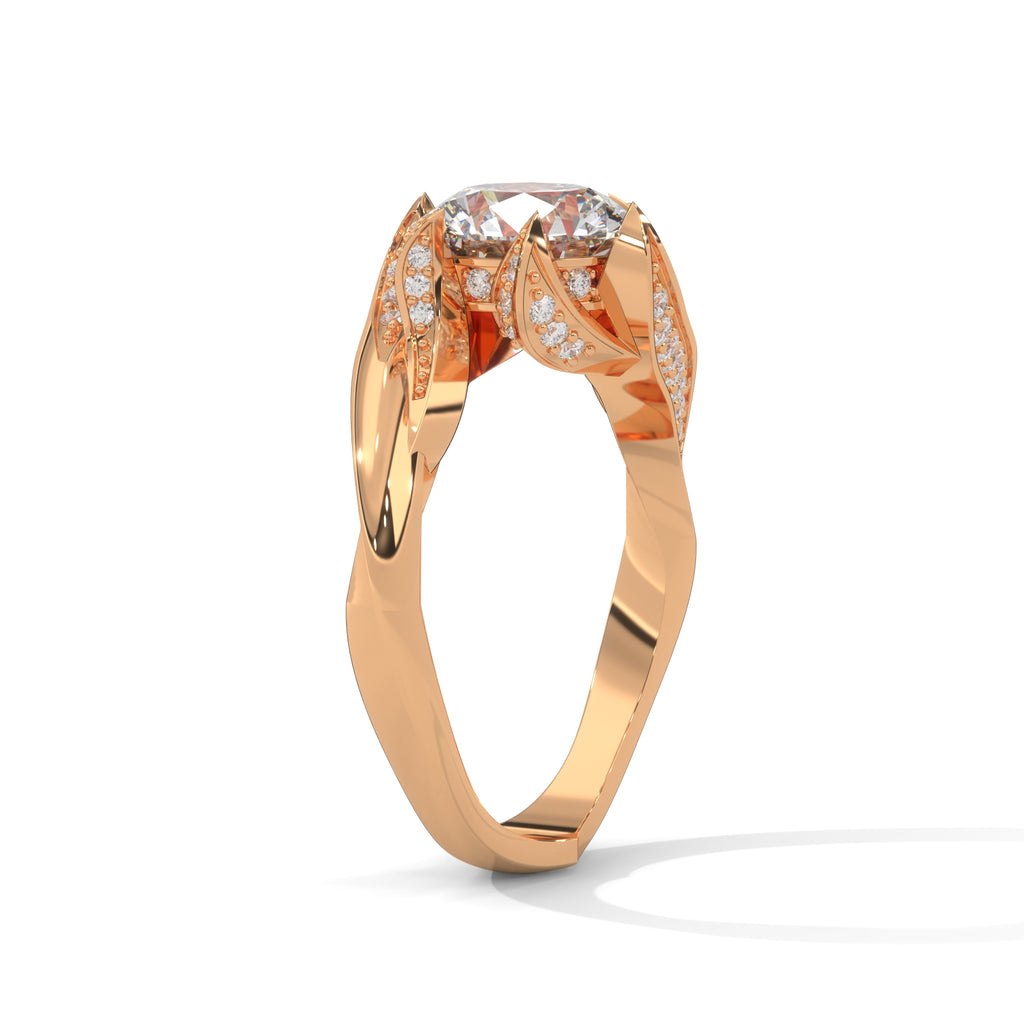 Ondine Bypass Solitaire Diamond Engagement Ring