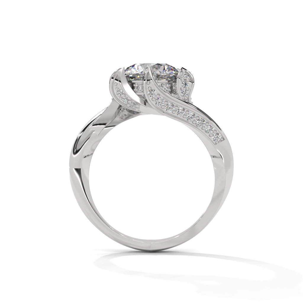 Ondine Bypass Solitaire Diamond Engagement Ring