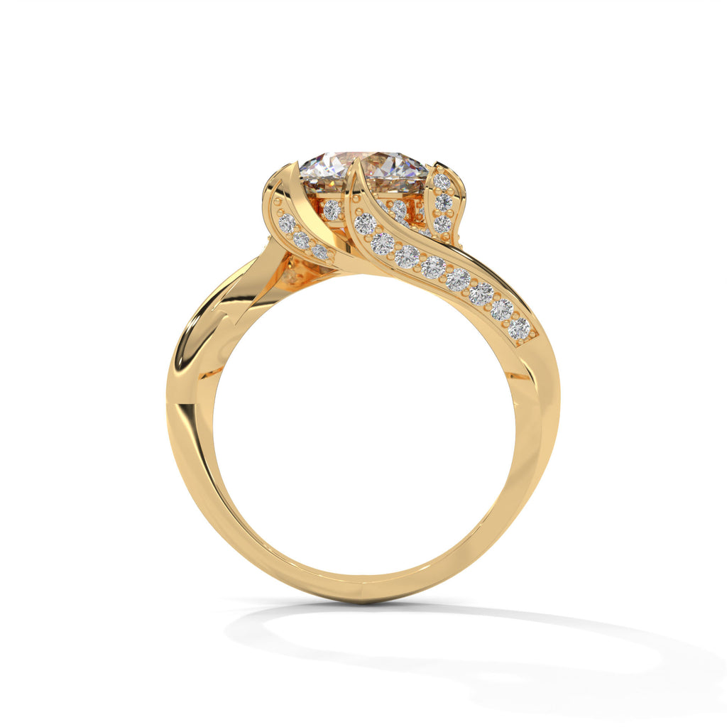 Ondine Bypass Solitaire Diamond Engagement Ring