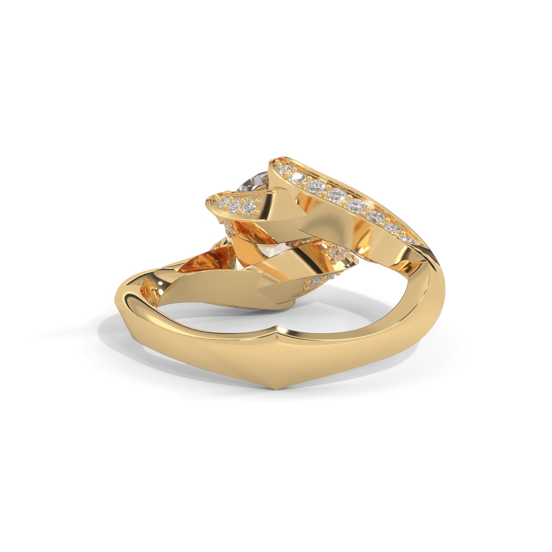Ondine Bypass Solitaire Diamond Engagement Ring