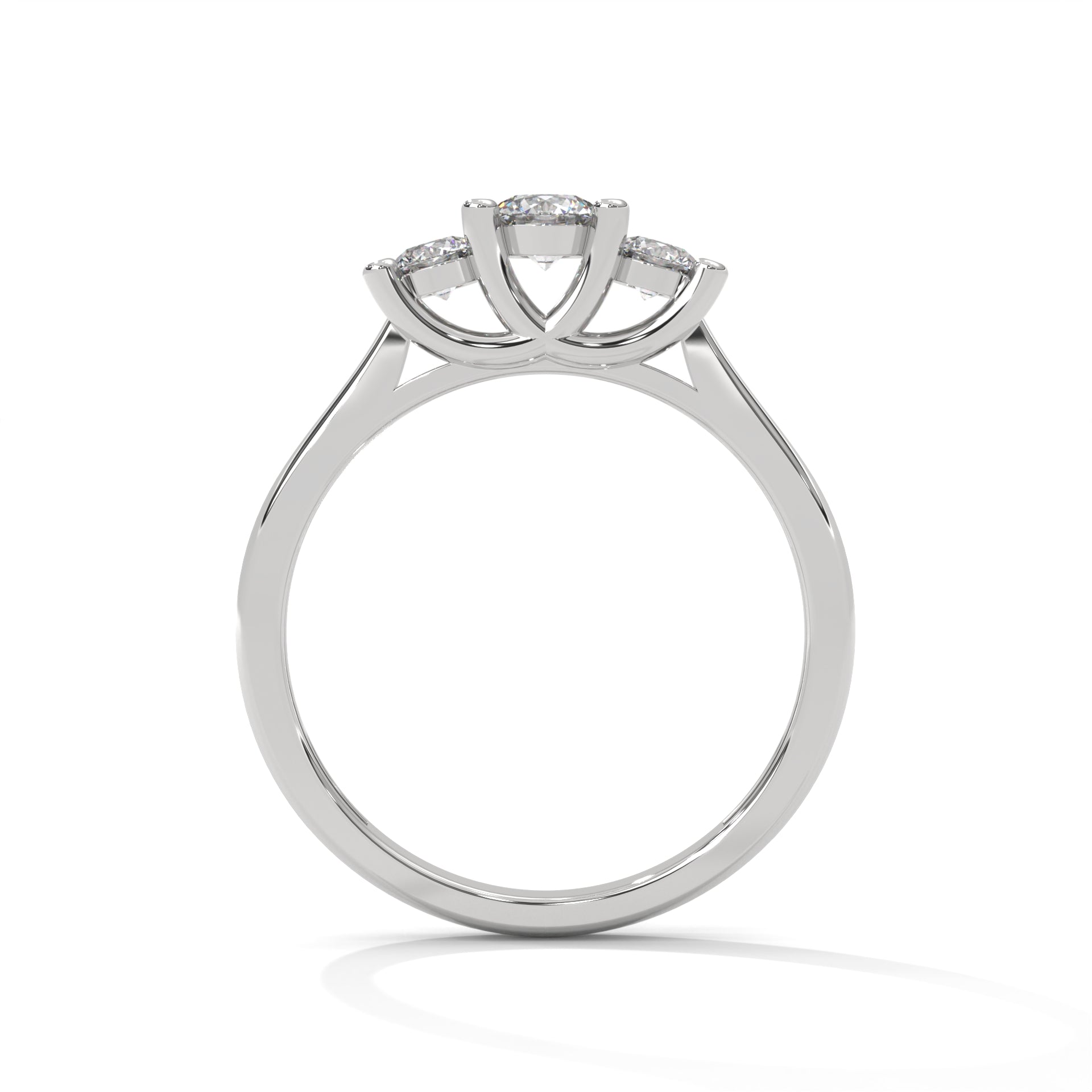 Lucie Three-Stone Round Diamond Ring