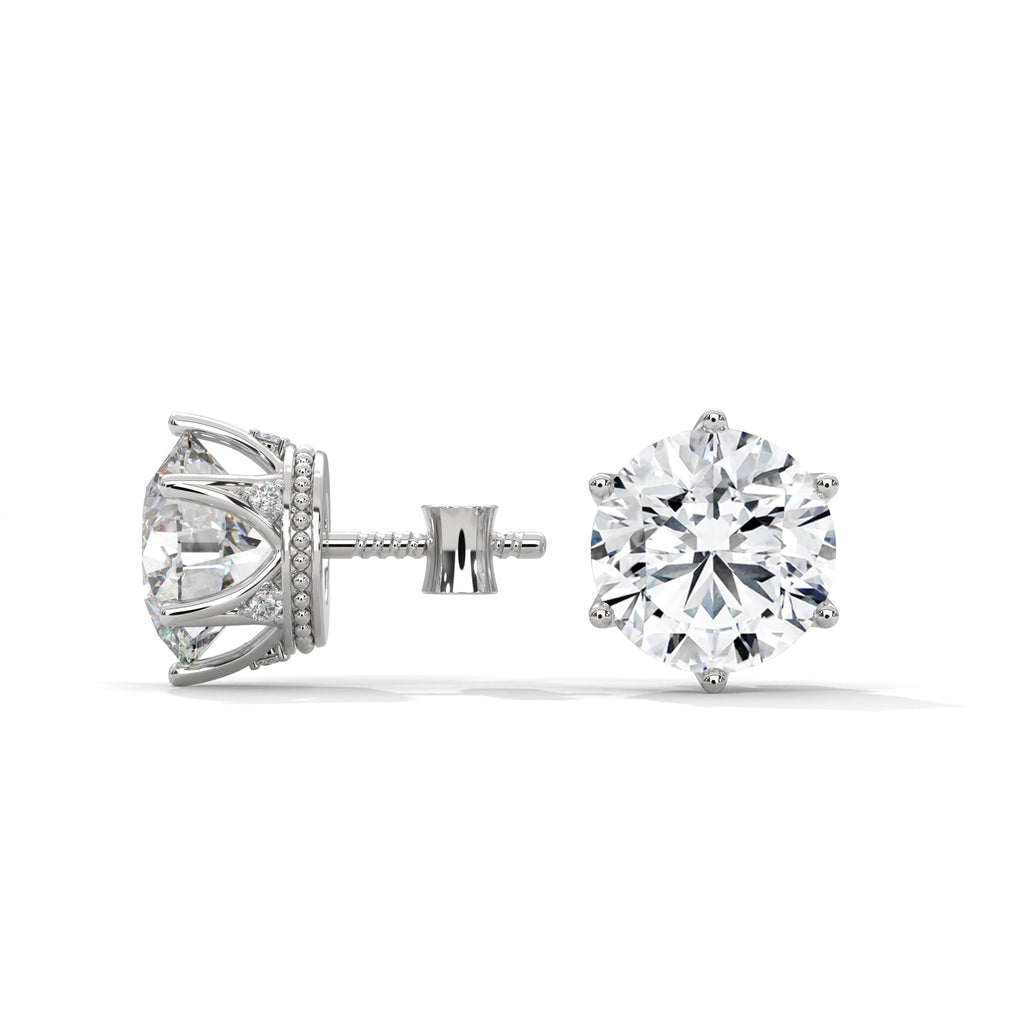 Simone Six-Prong Round Diamond Stud Earrings (2.6 ct. tw.)