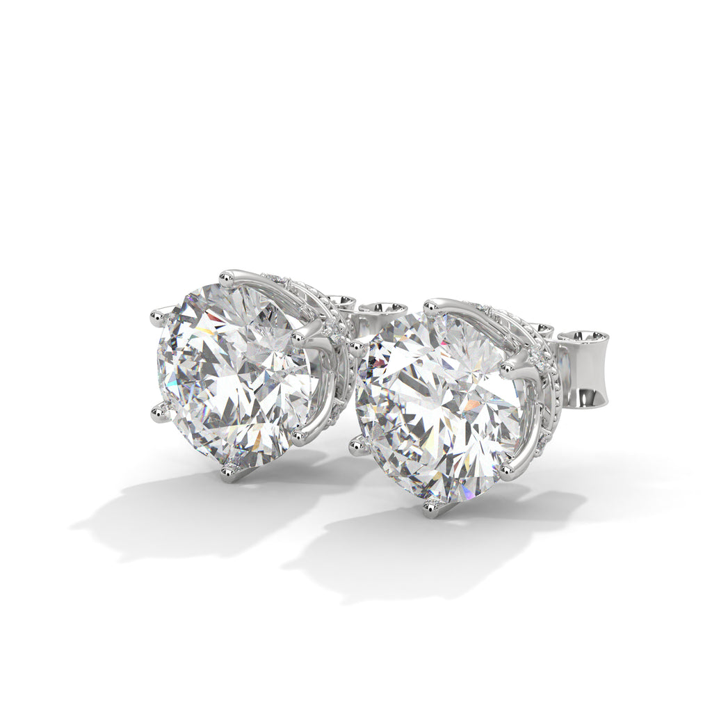Simone Six-Prong Round Diamond Stud Earrings (2.6 ct. tw.)