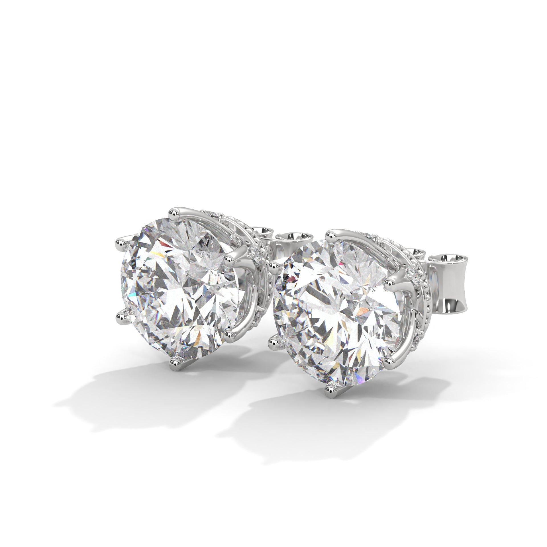 Simone Six-Prong Round Diamond Stud Earrings (2.6 ct. tw.)
