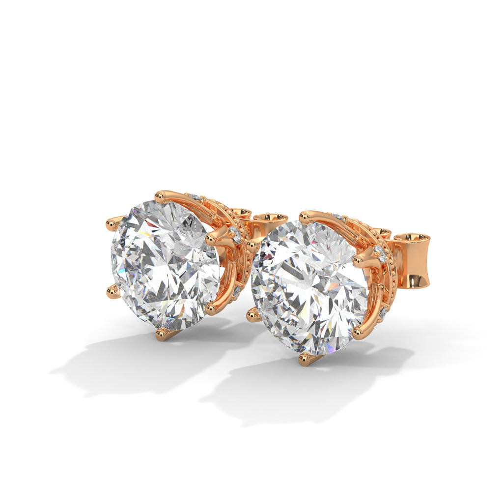 Simone Six-Prong Round Diamond Stud Earrings (2.6 ct. tw.)