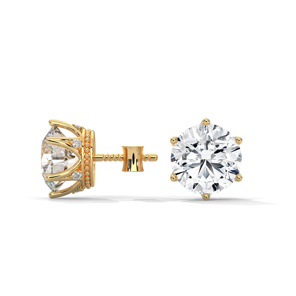 Simone Six-Prong Round Diamond Stud Earrings (2.6 ct. tw.)