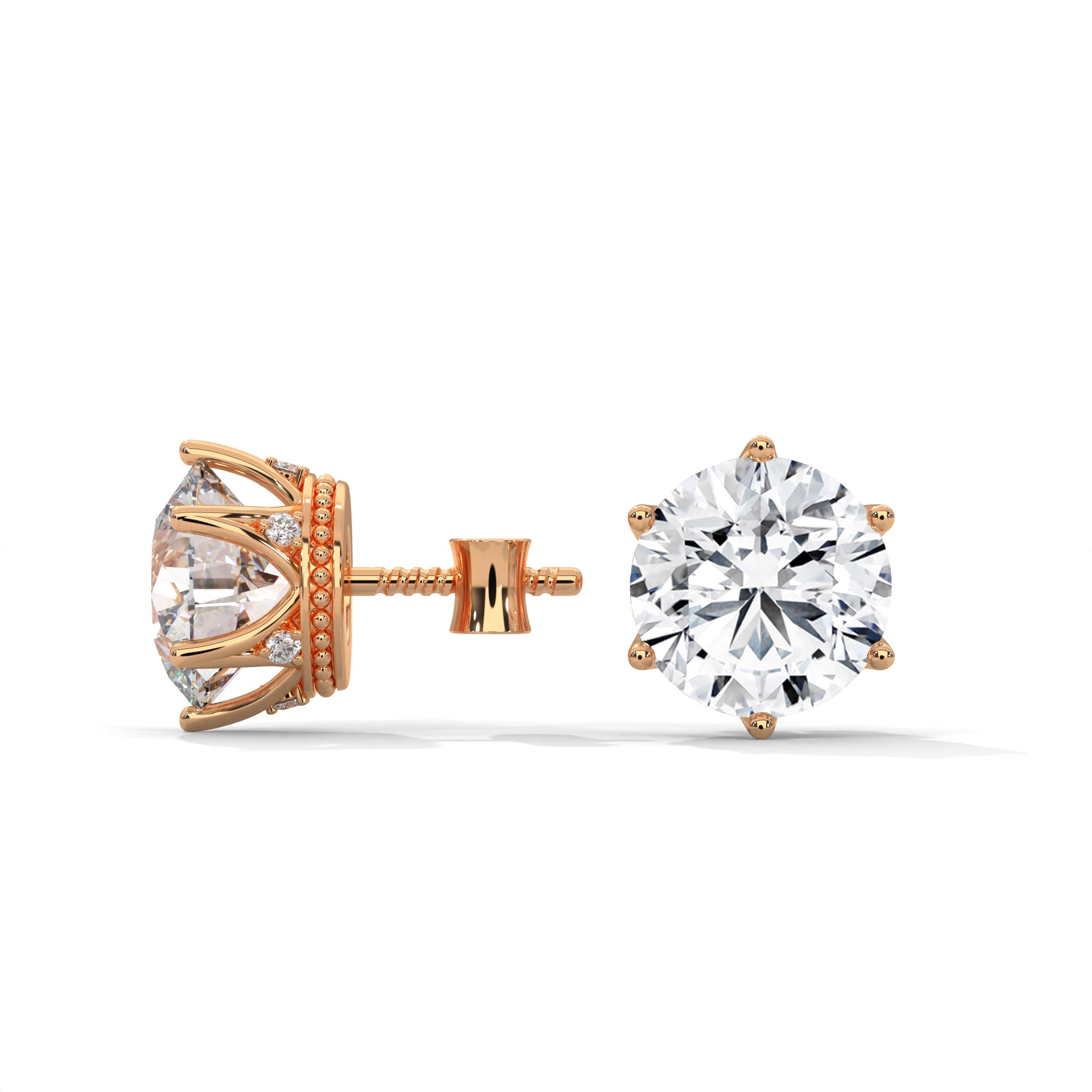 Simone Six-Prong Round Diamond Stud Earrings (2.6 ct. tw.)