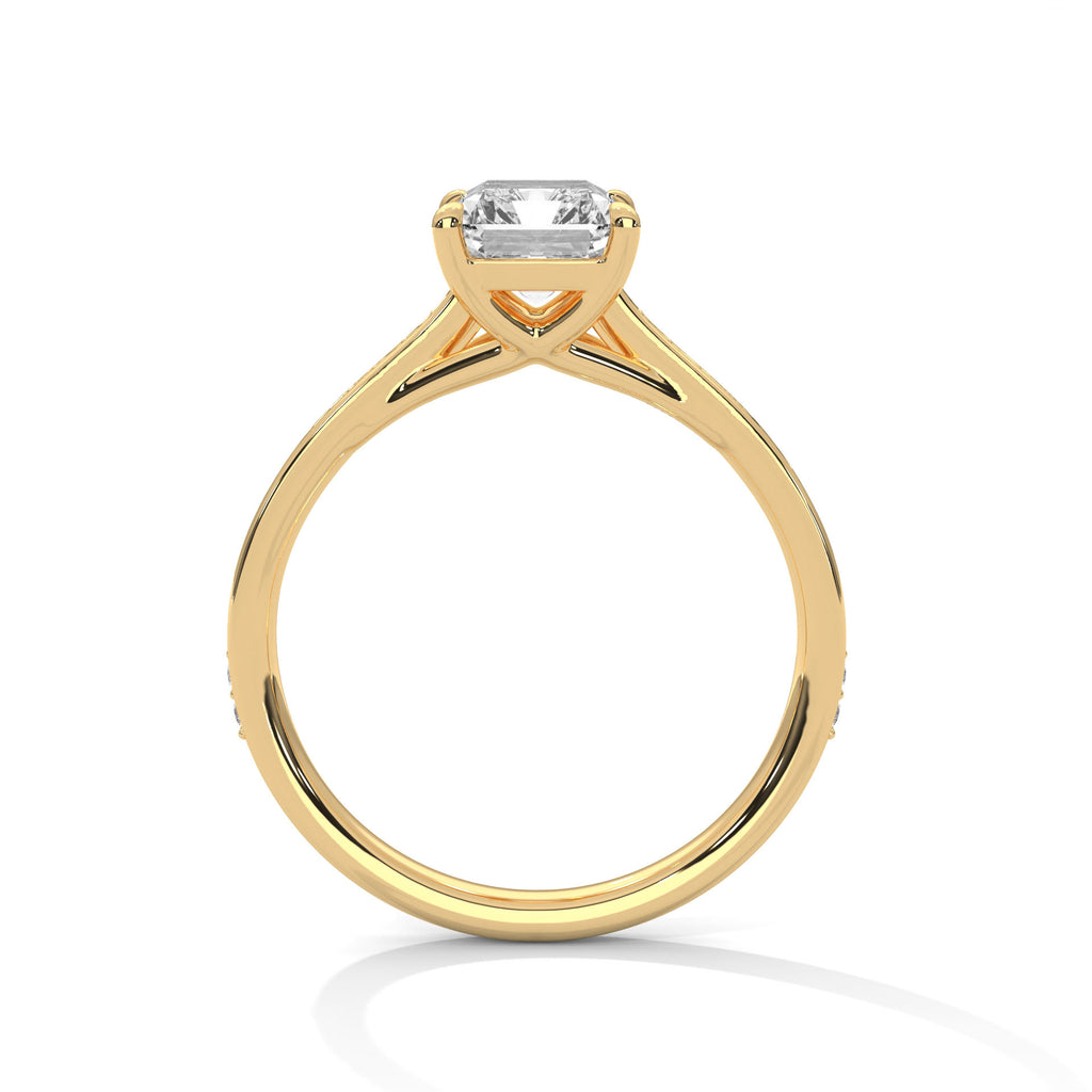 Aurore radiant-cut diamond engagement ring in 14k gold, view 2