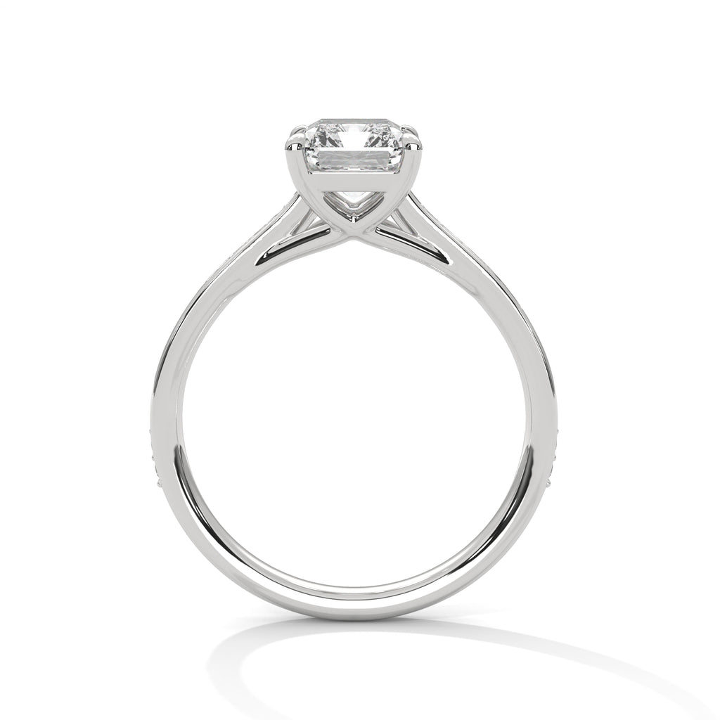 Aurore radiant-cut diamond engagement ring in 14k gold, view 4