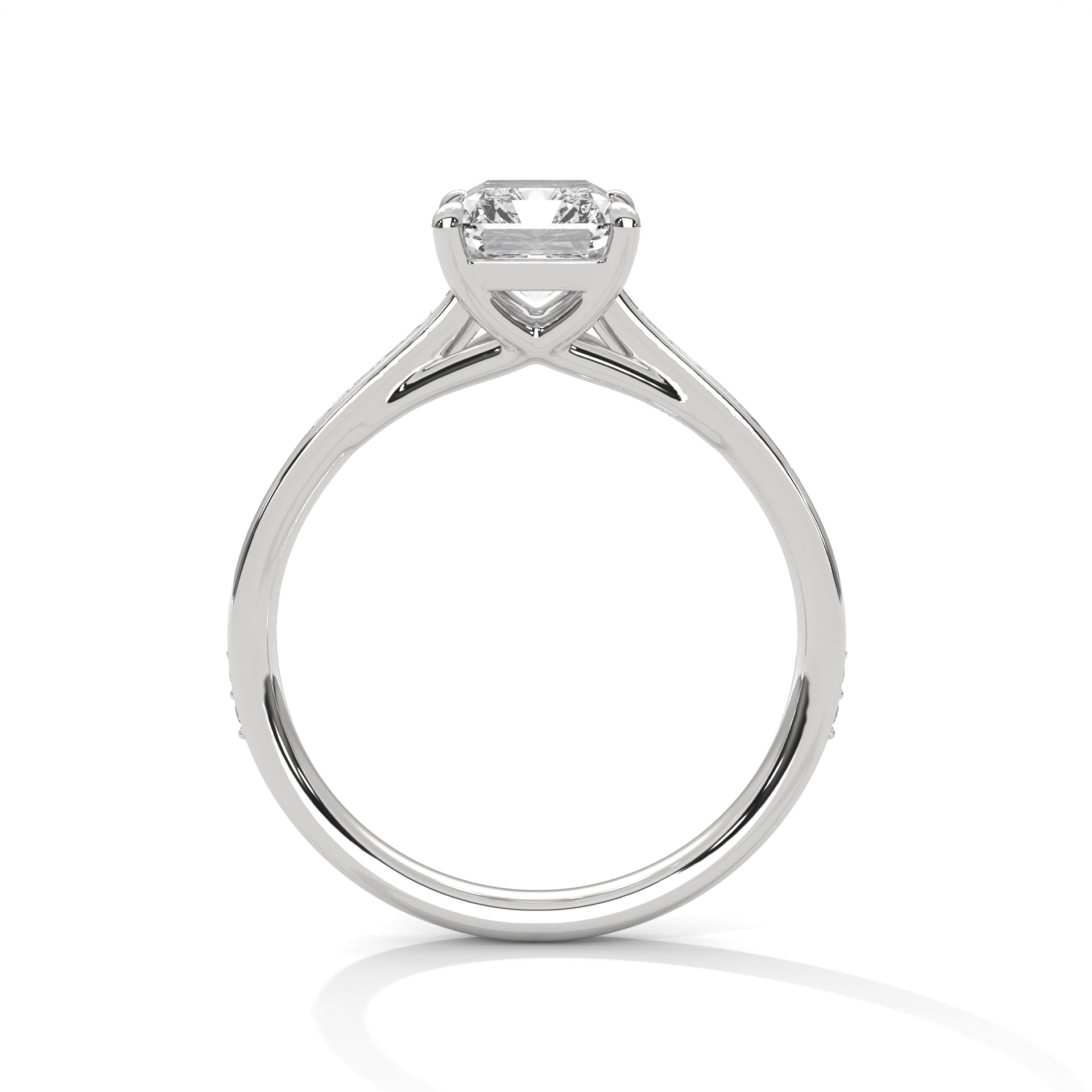Aurore radiant-cut diamond engagement ring in 14k gold, view 4