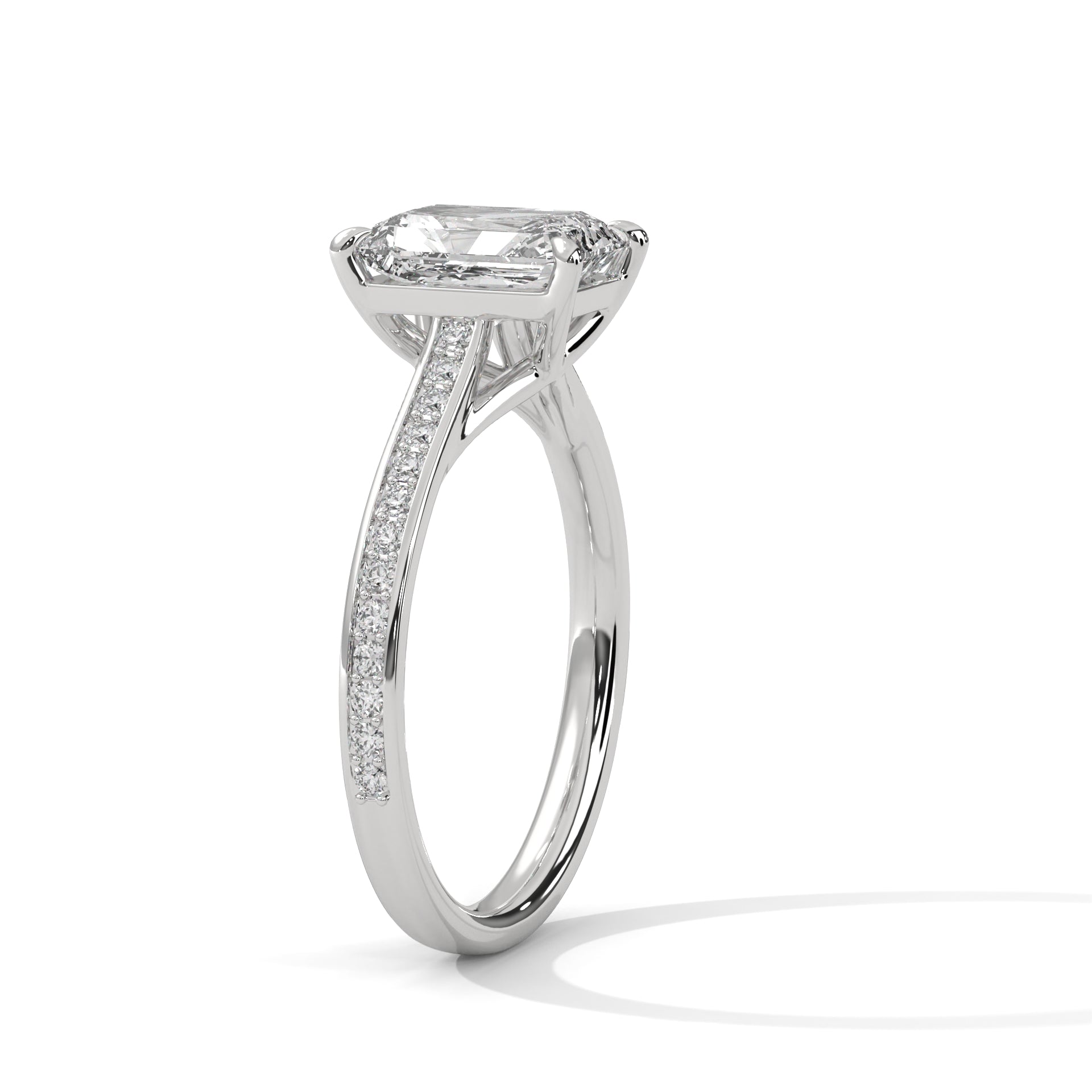 Aurore radiant-cut diamond engagement ring in 14k gold, view 7