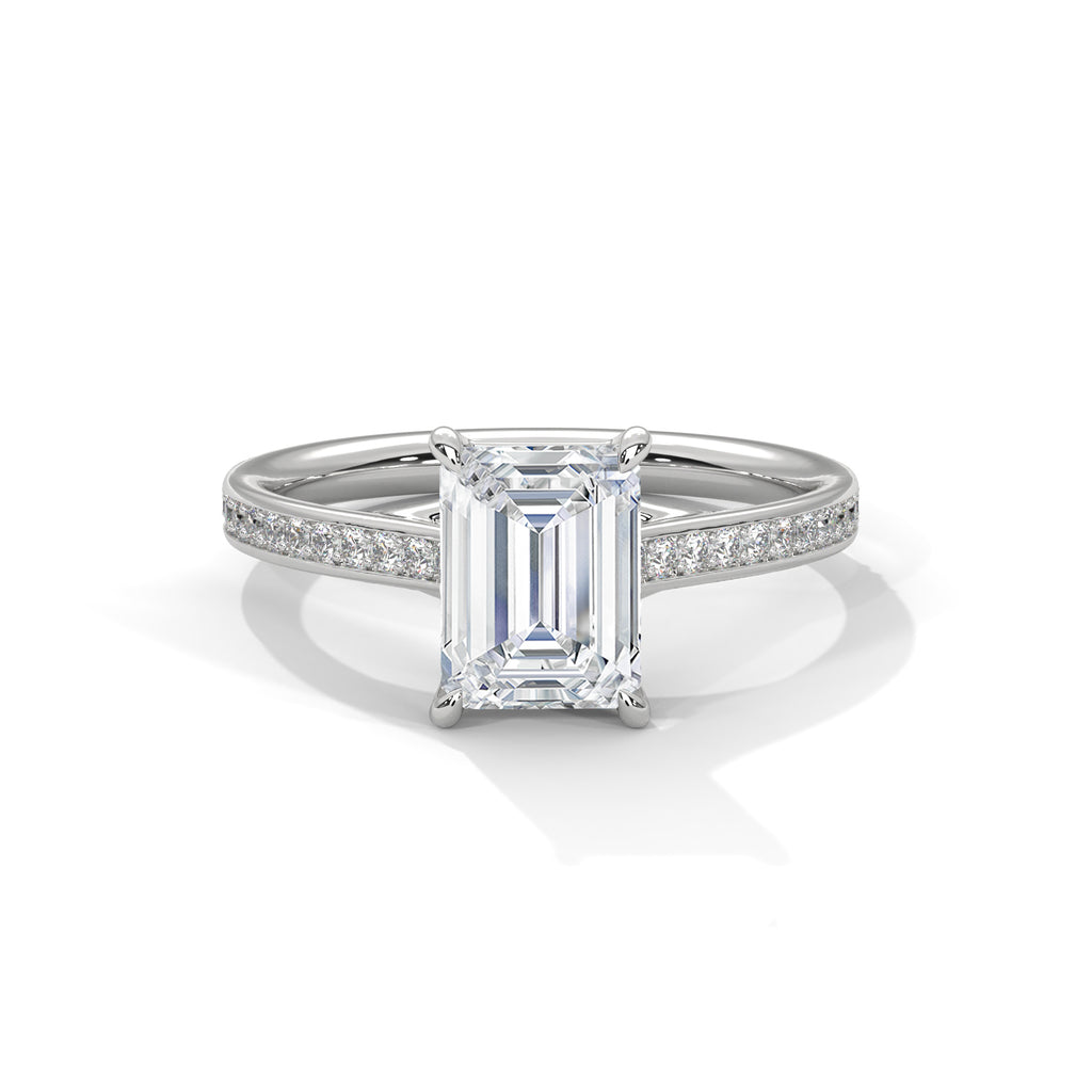 Aurore radiant-cut diamond engagement ring in 14k gold, view 8
