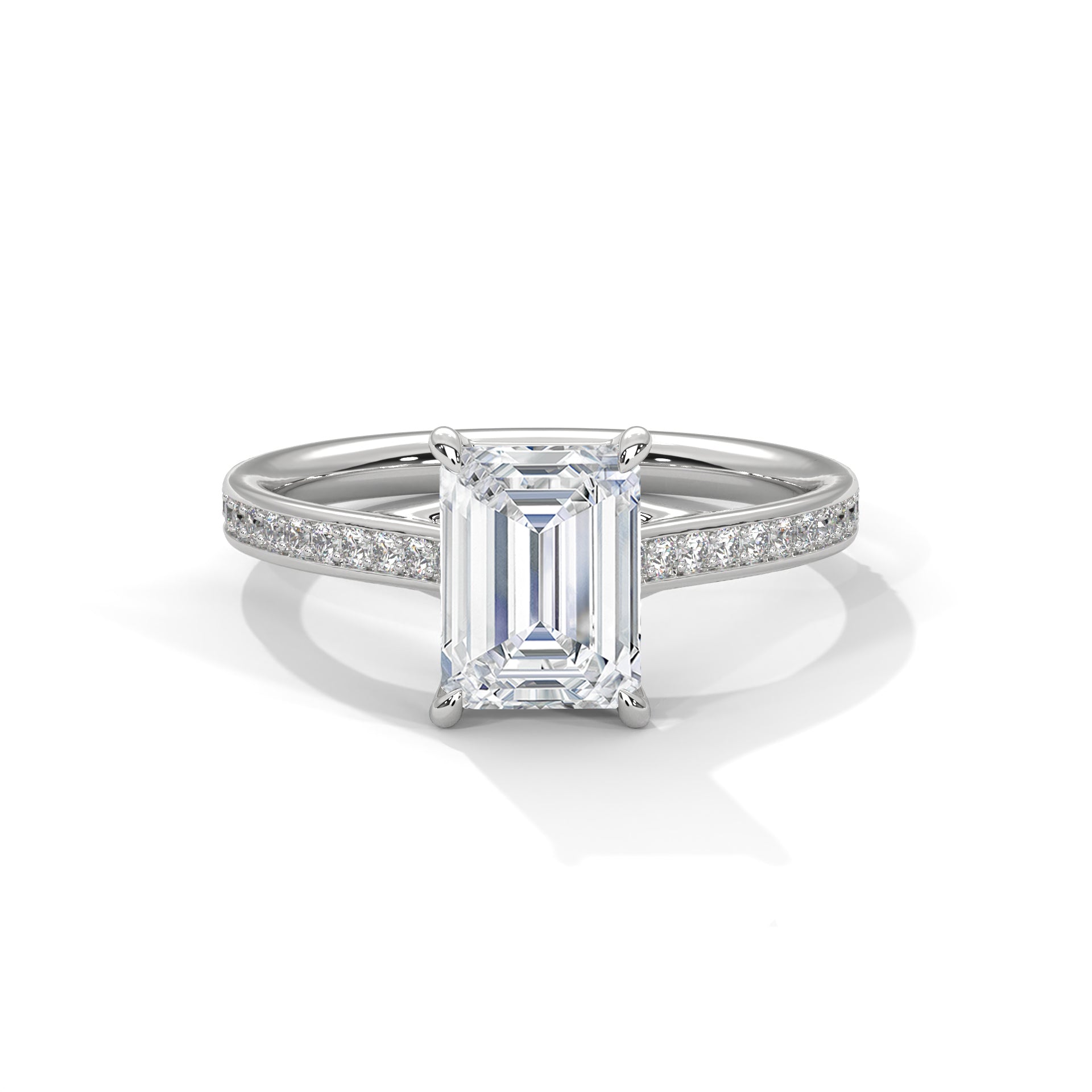 Aurore radiant-cut diamond engagement ring in 14k gold, view 8