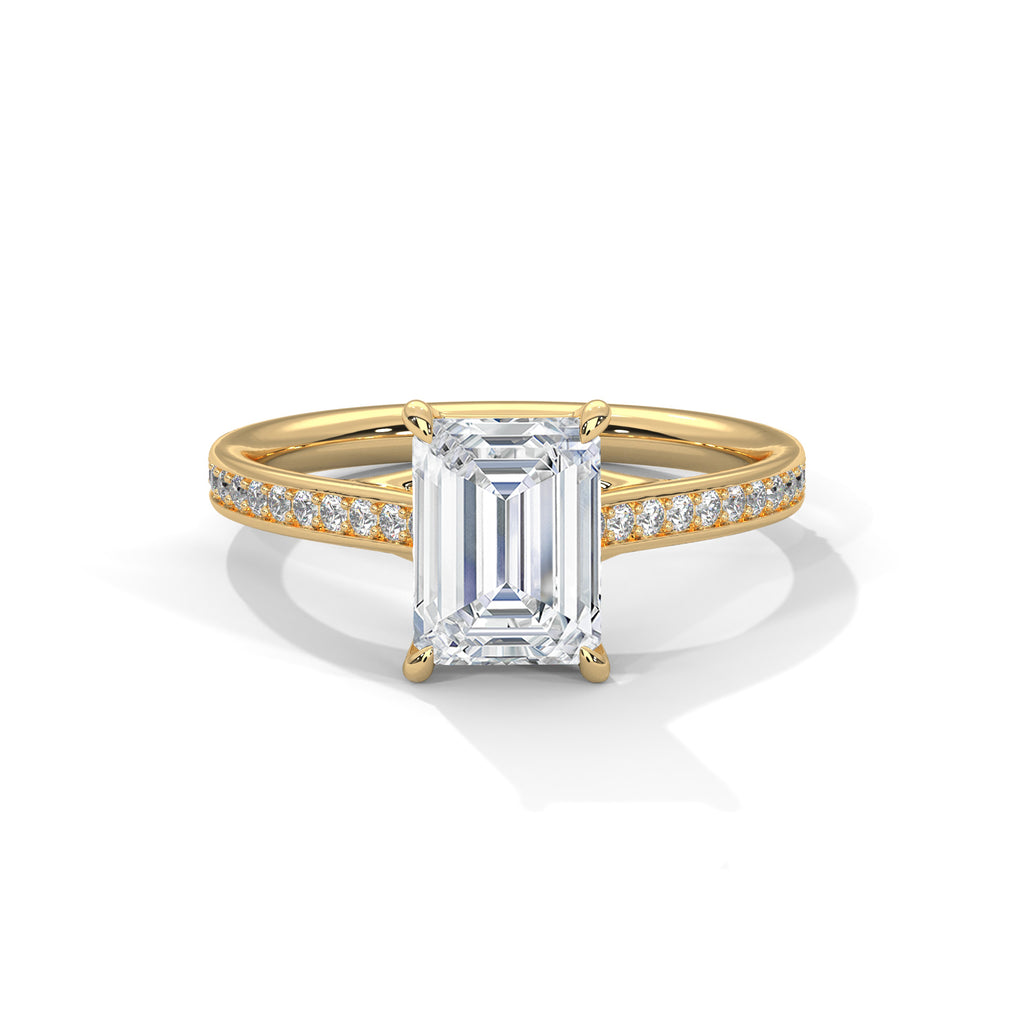 Aurore radiant-cut diamond engagement ring in 14k gold, view 9