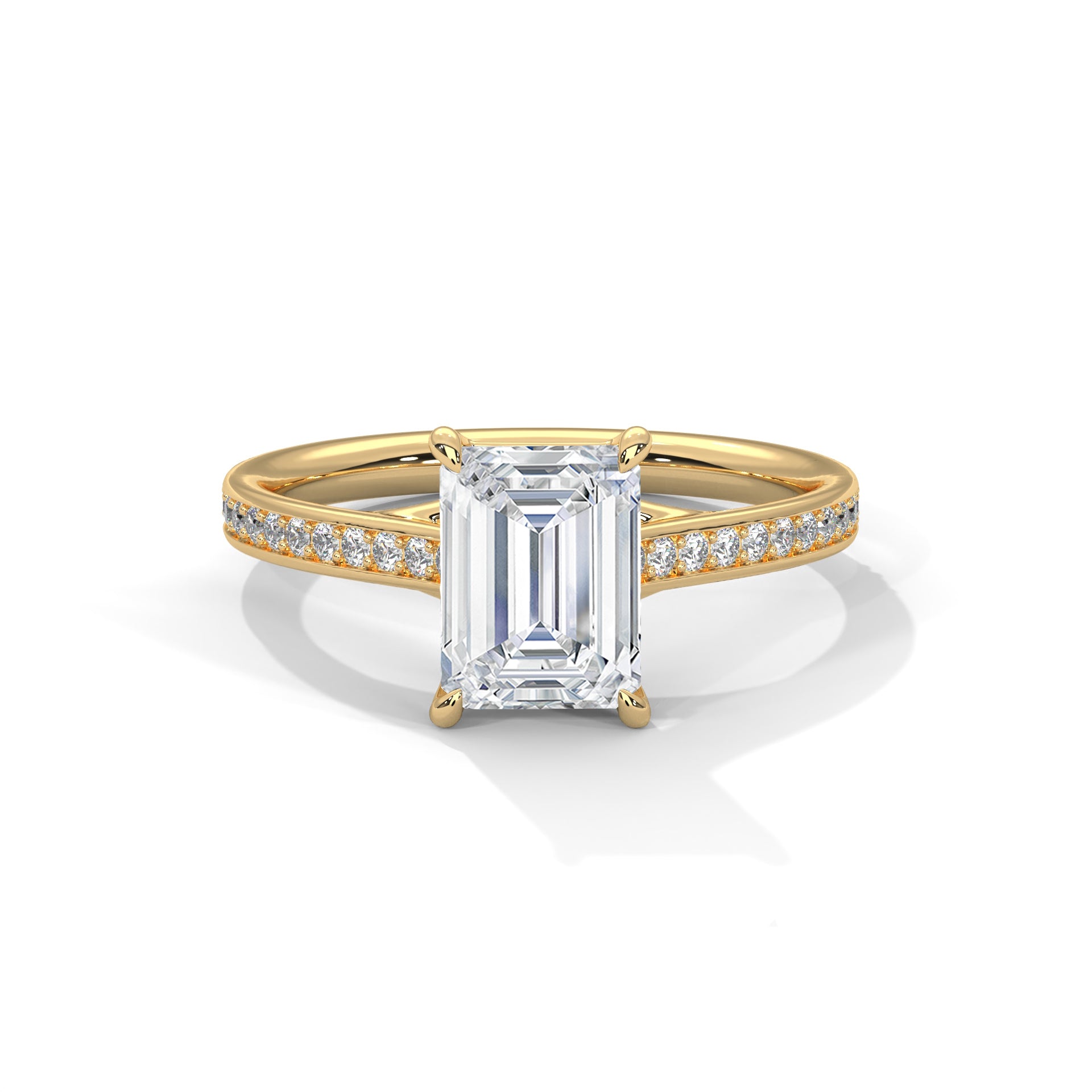 Aurore radiant-cut diamond engagement ring in 14k gold, view 9