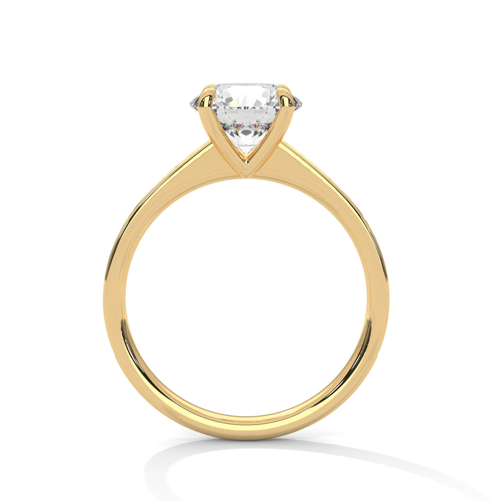 Blanche round solitaire diamond engagement ring in 14k gold, view 5