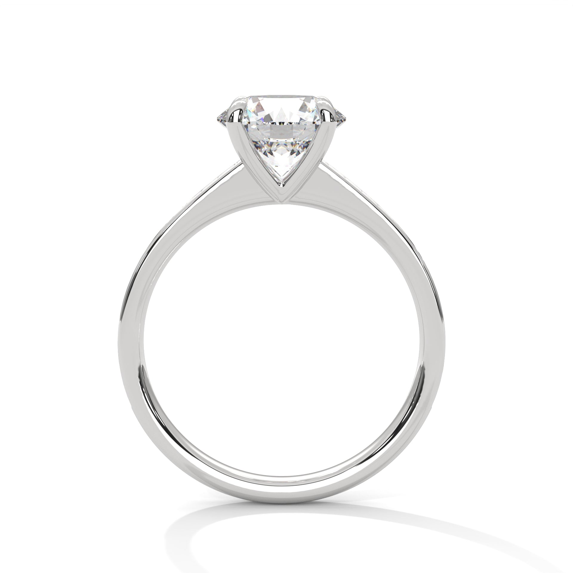 Blanche round solitaire diamond engagement ring in 14k gold, view 9