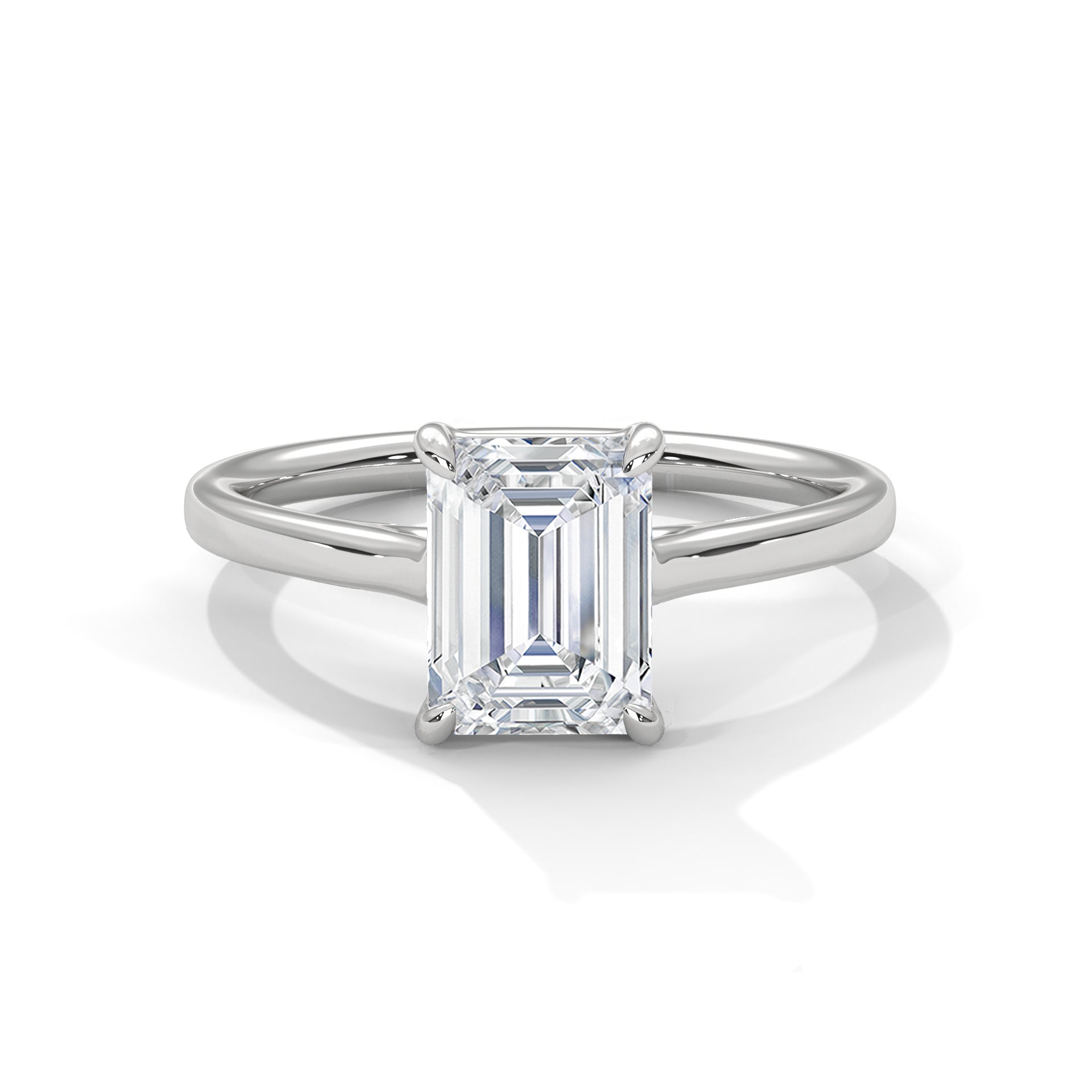 Giselle emerald-cut solitaire diamond engagement ring in 14k gold, view 1