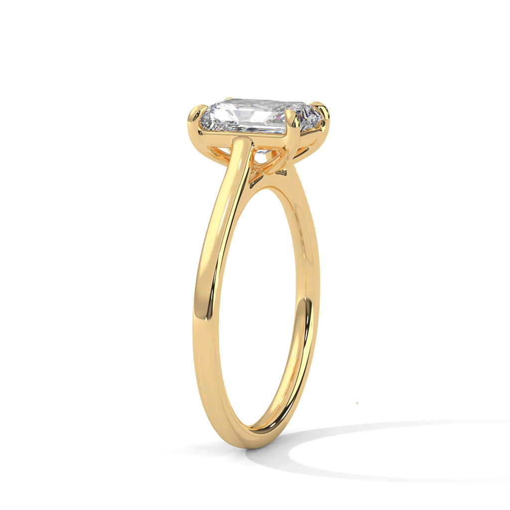 Giselle emerald-cut solitaire diamond engagement ring in 14k gold, view 5