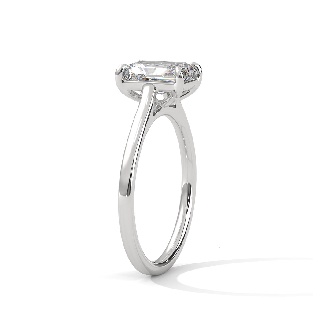 Giselle emerald-cut solitaire diamond engagement ring in 14k gold, view 6