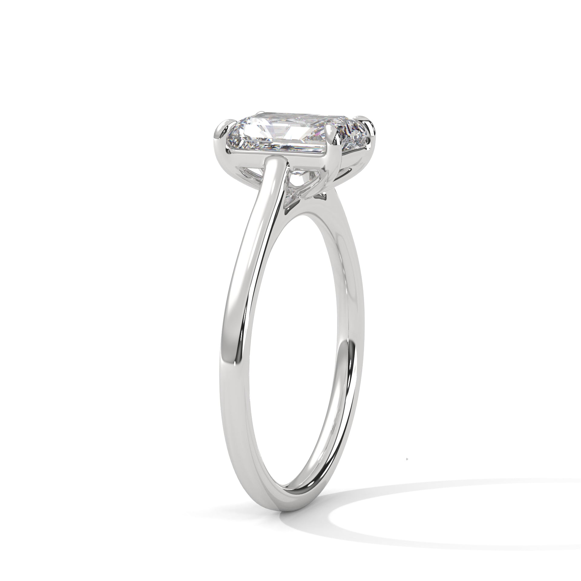 Giselle emerald-cut solitaire diamond engagement ring in 14k gold, view 6