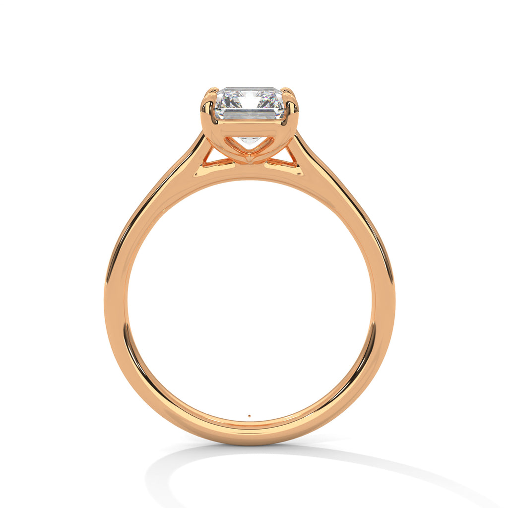Giselle emerald-cut solitaire diamond engagement ring in 14k gold, view 7