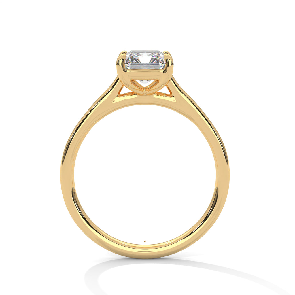 Giselle emerald-cut solitaire diamond engagement ring in 14k gold, view 8
