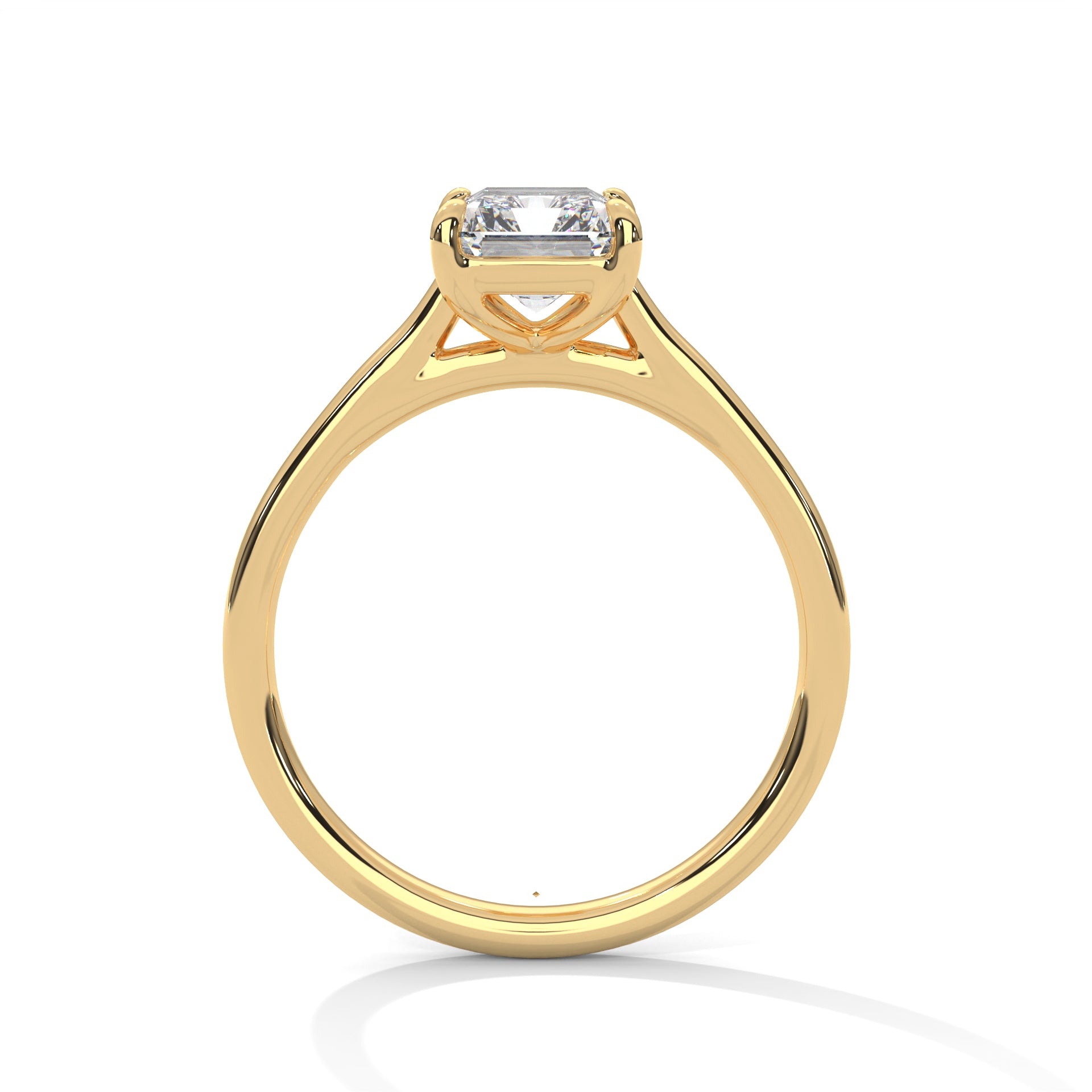Giselle emerald-cut solitaire diamond engagement ring in 14k gold, view 8