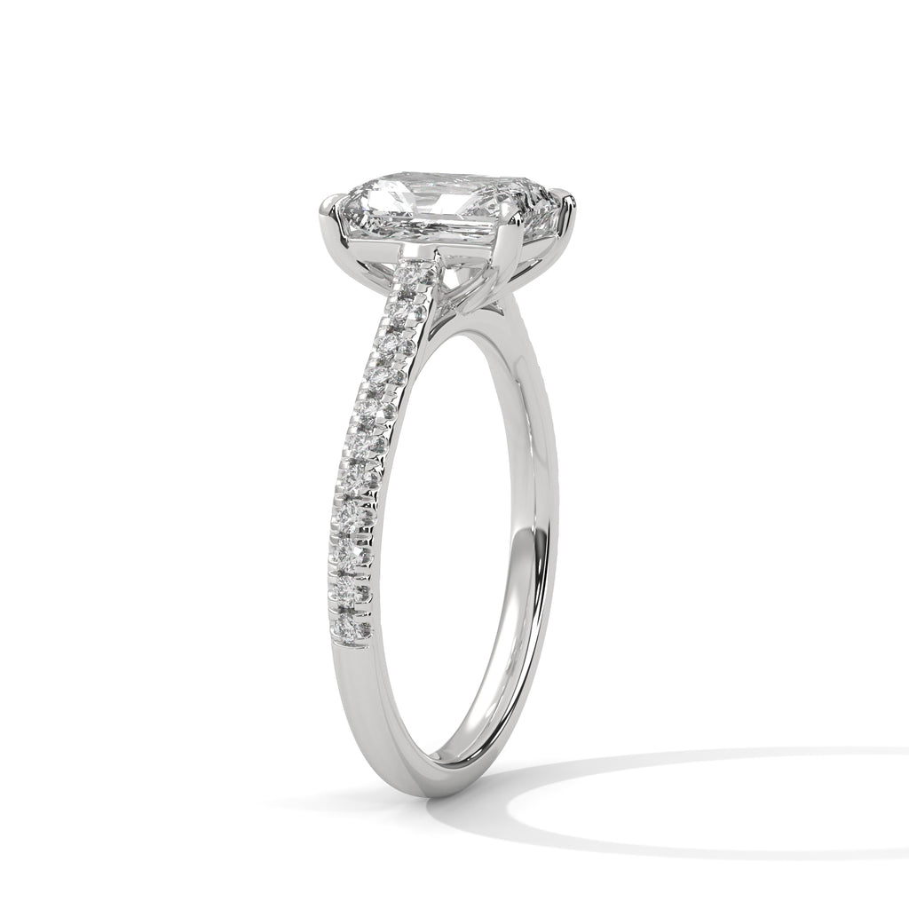 Helene emerald-cut diamond engagement ring in 14k gold, view 6