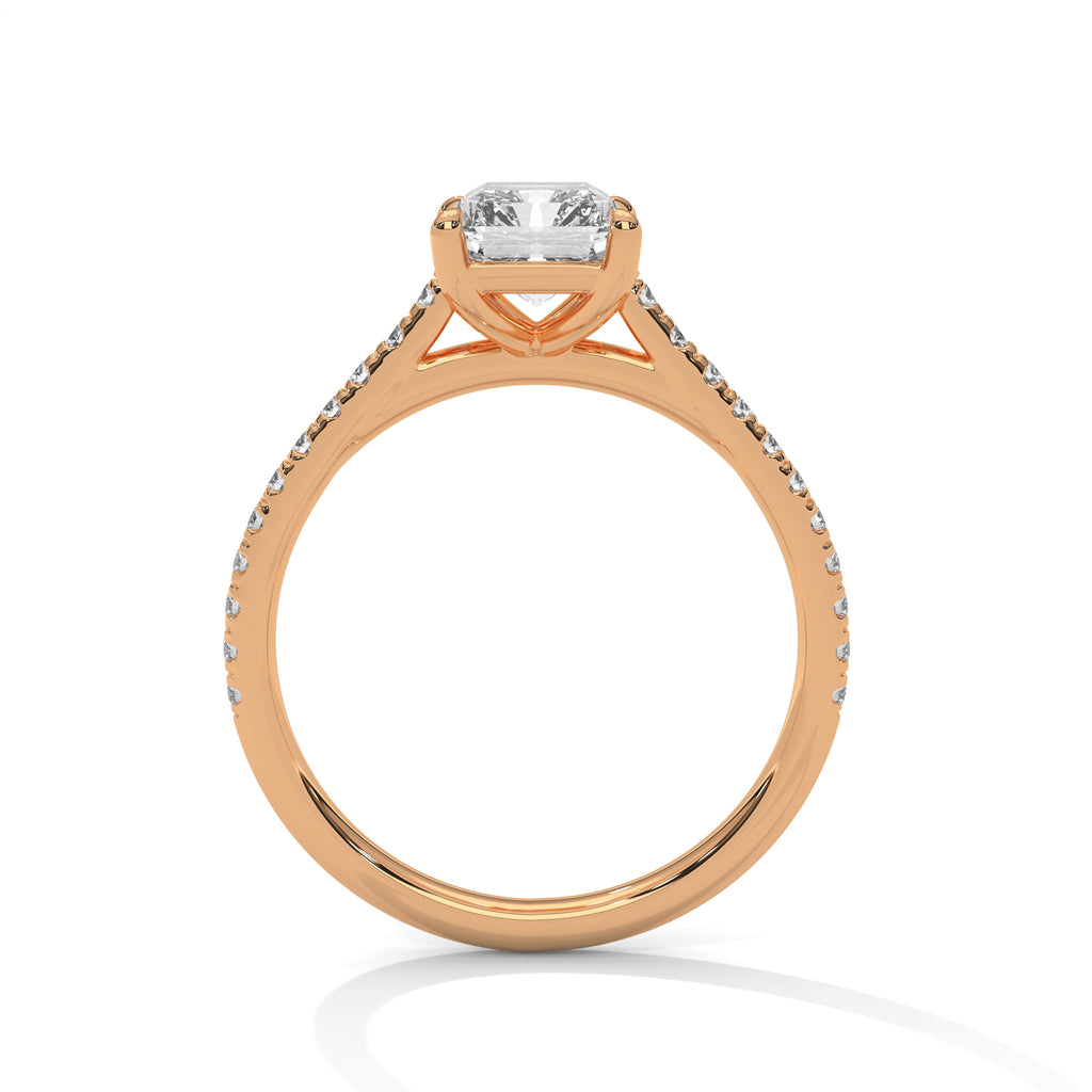 Helene emerald-cut diamond engagement ring in 14k gold, view 7