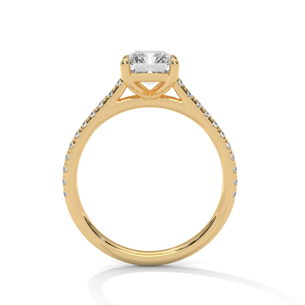Helene emerald-cut diamond engagement ring in 14k gold, view 8