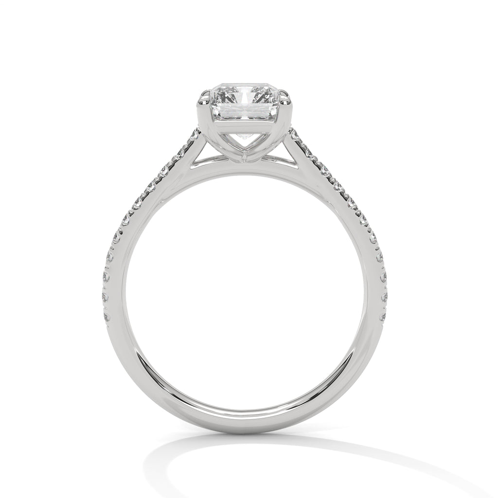 Helene emerald-cut diamond engagement ring in 14k gold, view 9