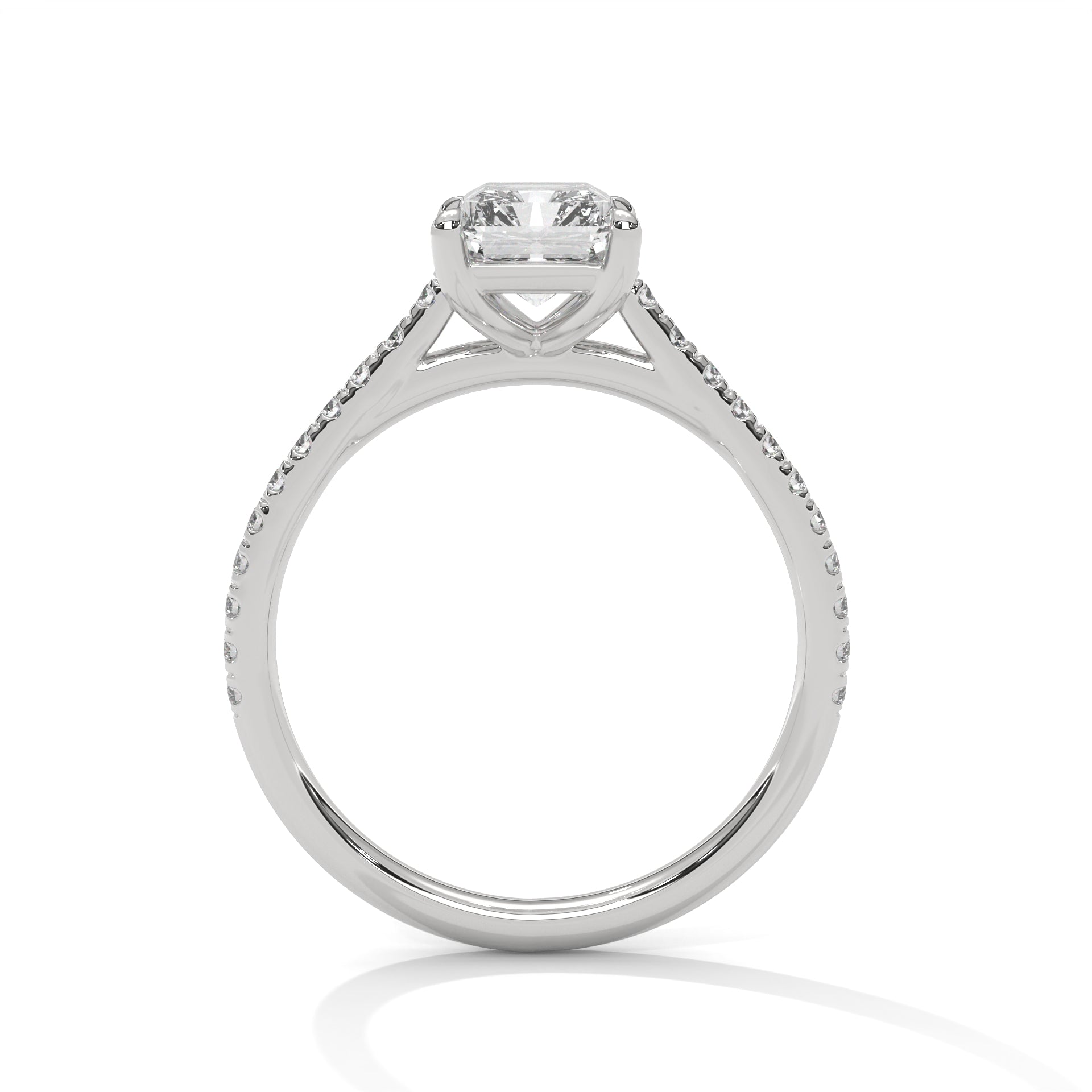 Helene emerald-cut diamond engagement ring in 14k gold, view 9