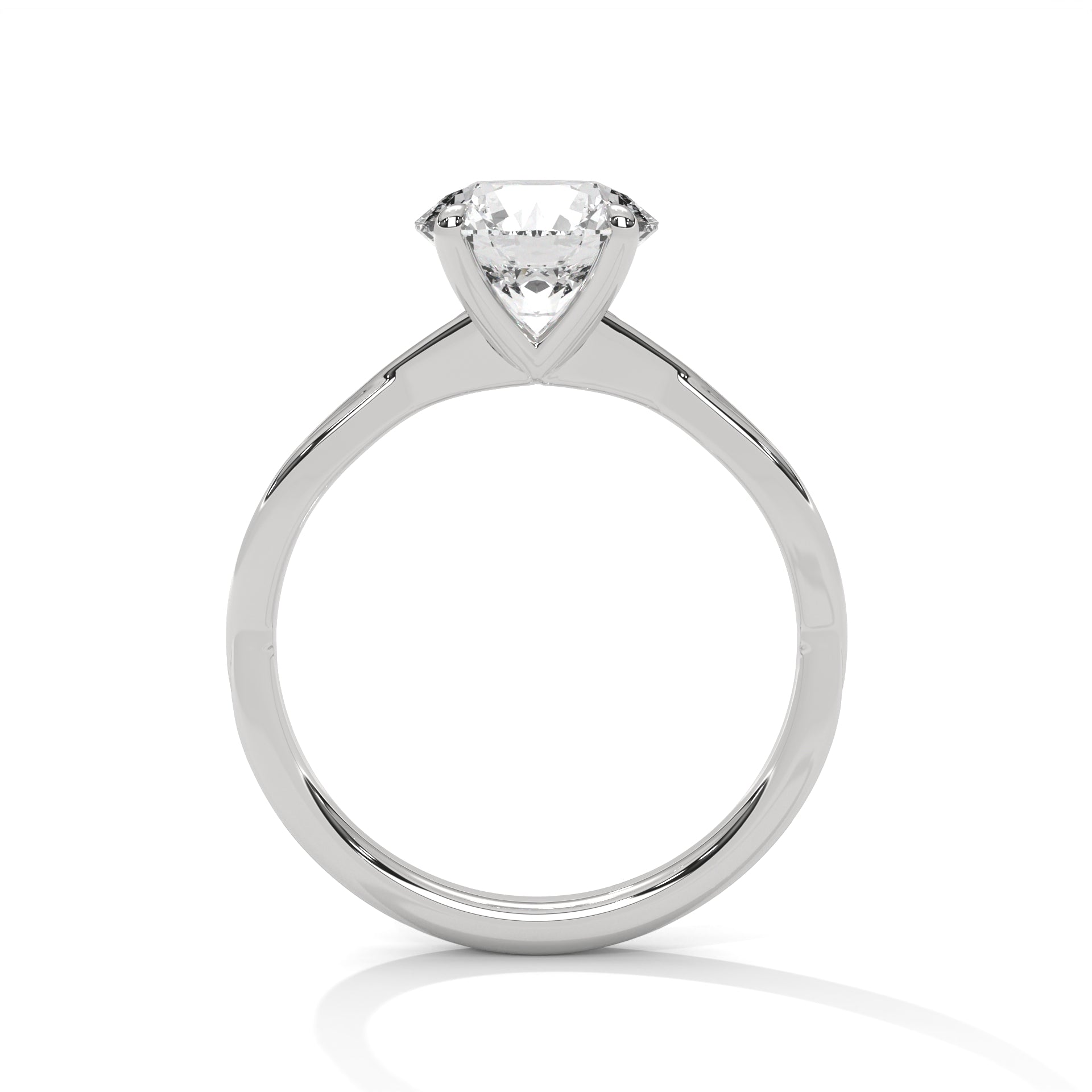 Ines round solitaire diamond engagement ring in 14k gold, view 9