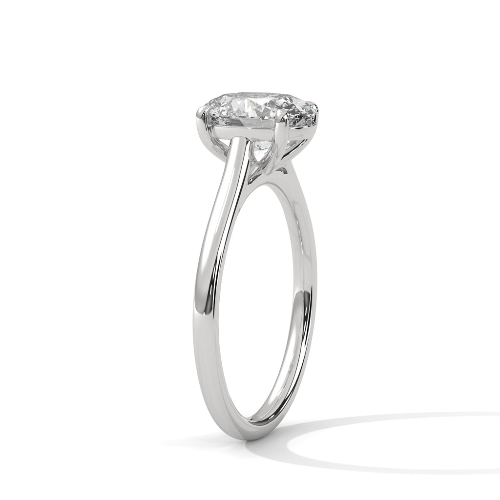 Lorraine oval solitaire diamond engagement ring in 14k gold, view 6
