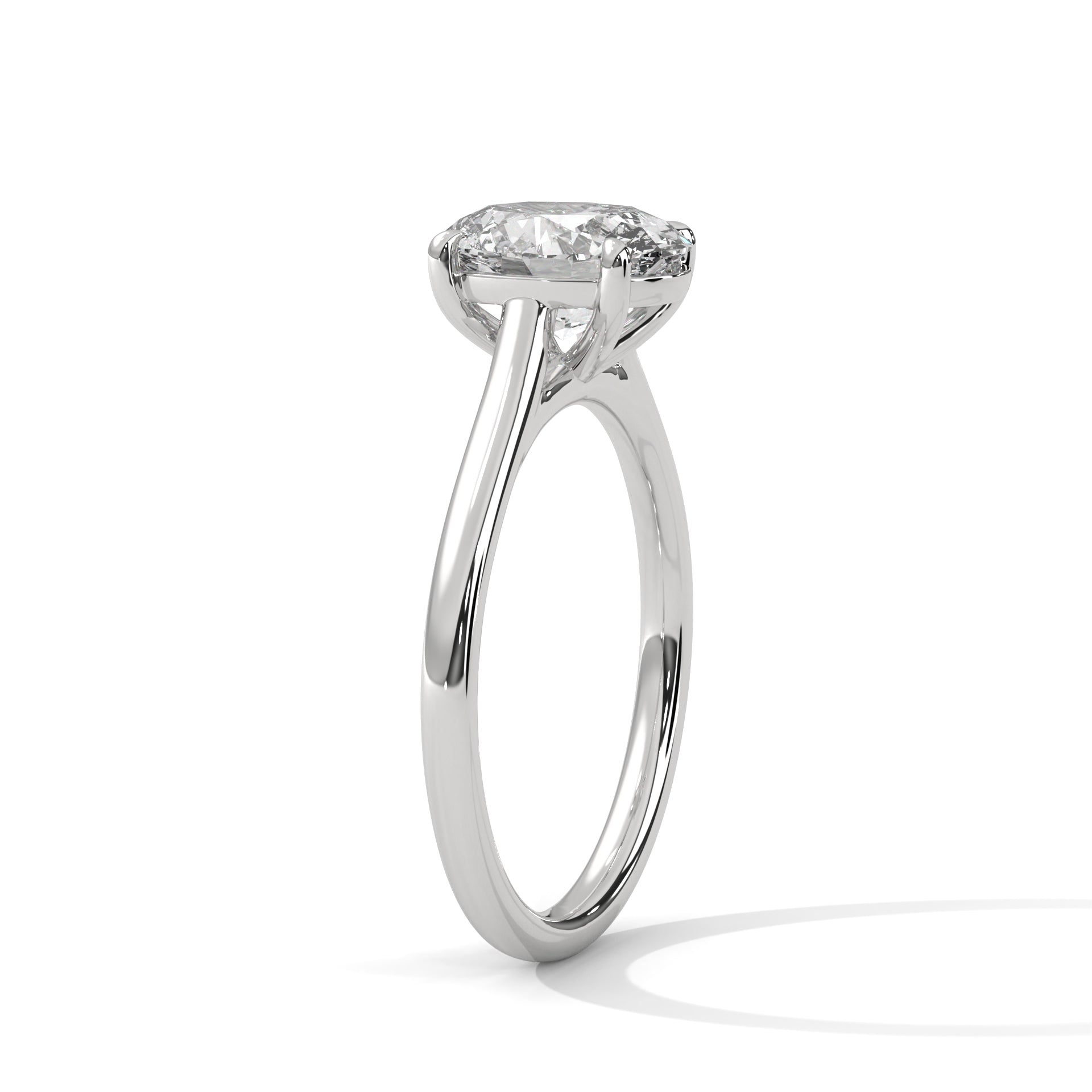 Lorraine oval solitaire diamond engagement ring in 14k gold, view 6