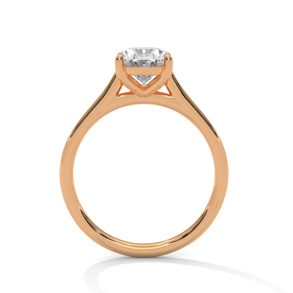 Lorraine oval solitaire diamond engagement ring in 14k gold, view 7