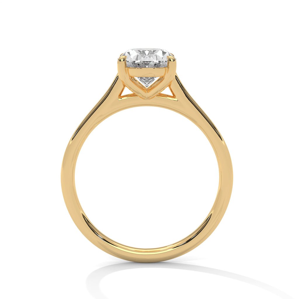 Lorraine oval solitaire diamond engagement ring in 14k gold, view 8