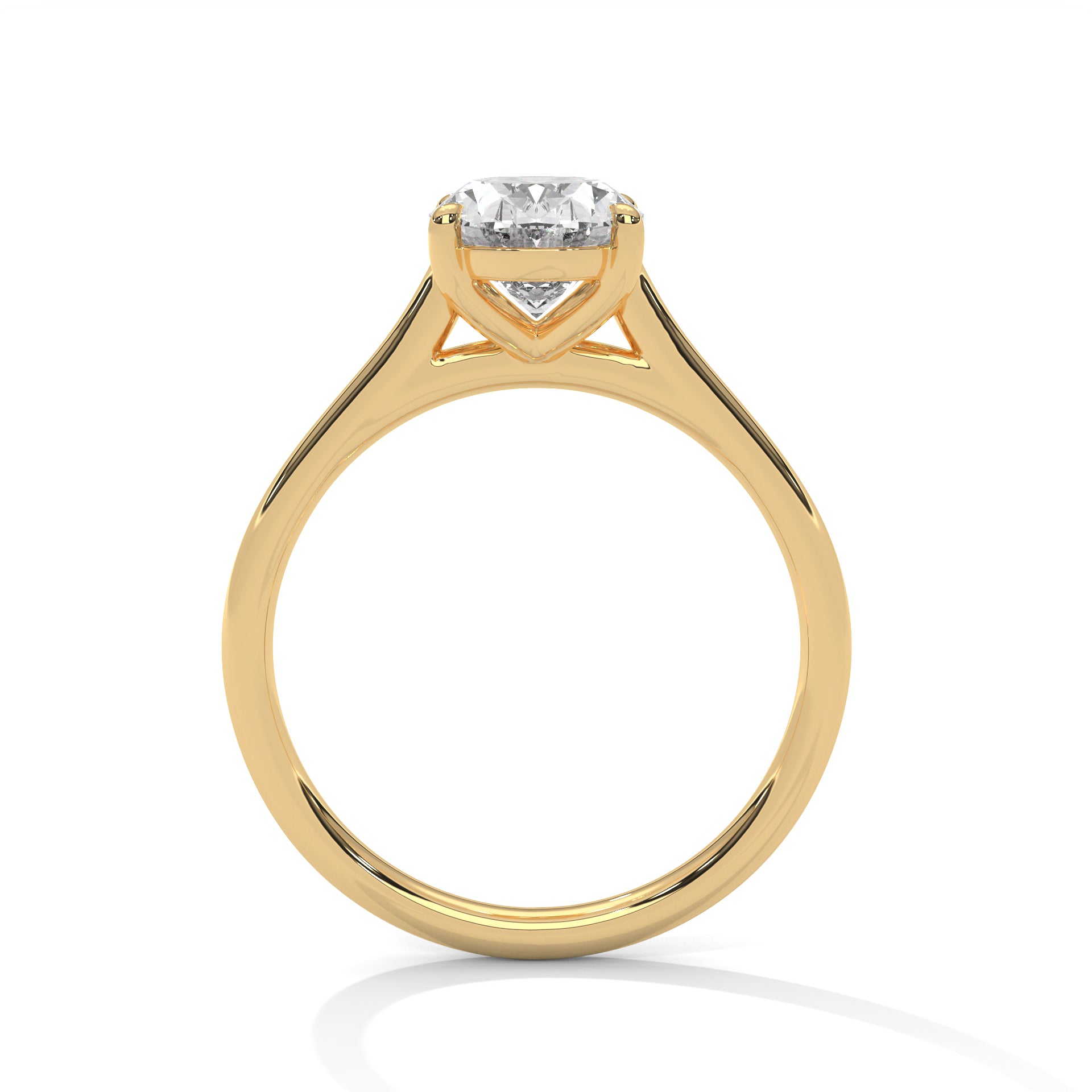 Lorraine oval solitaire diamond engagement ring in 14k gold, view 8