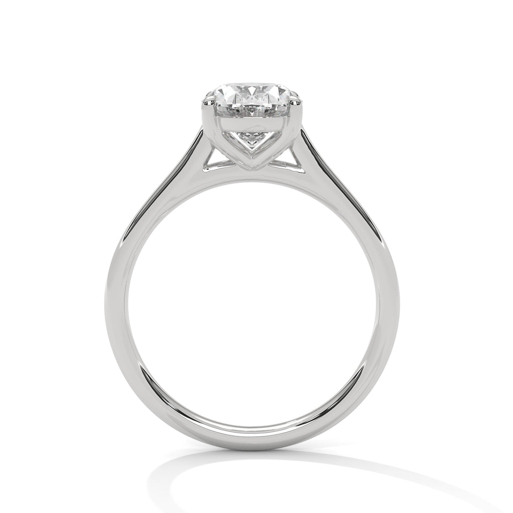 Lorraine oval solitaire diamond engagement ring in 14k gold, view 9