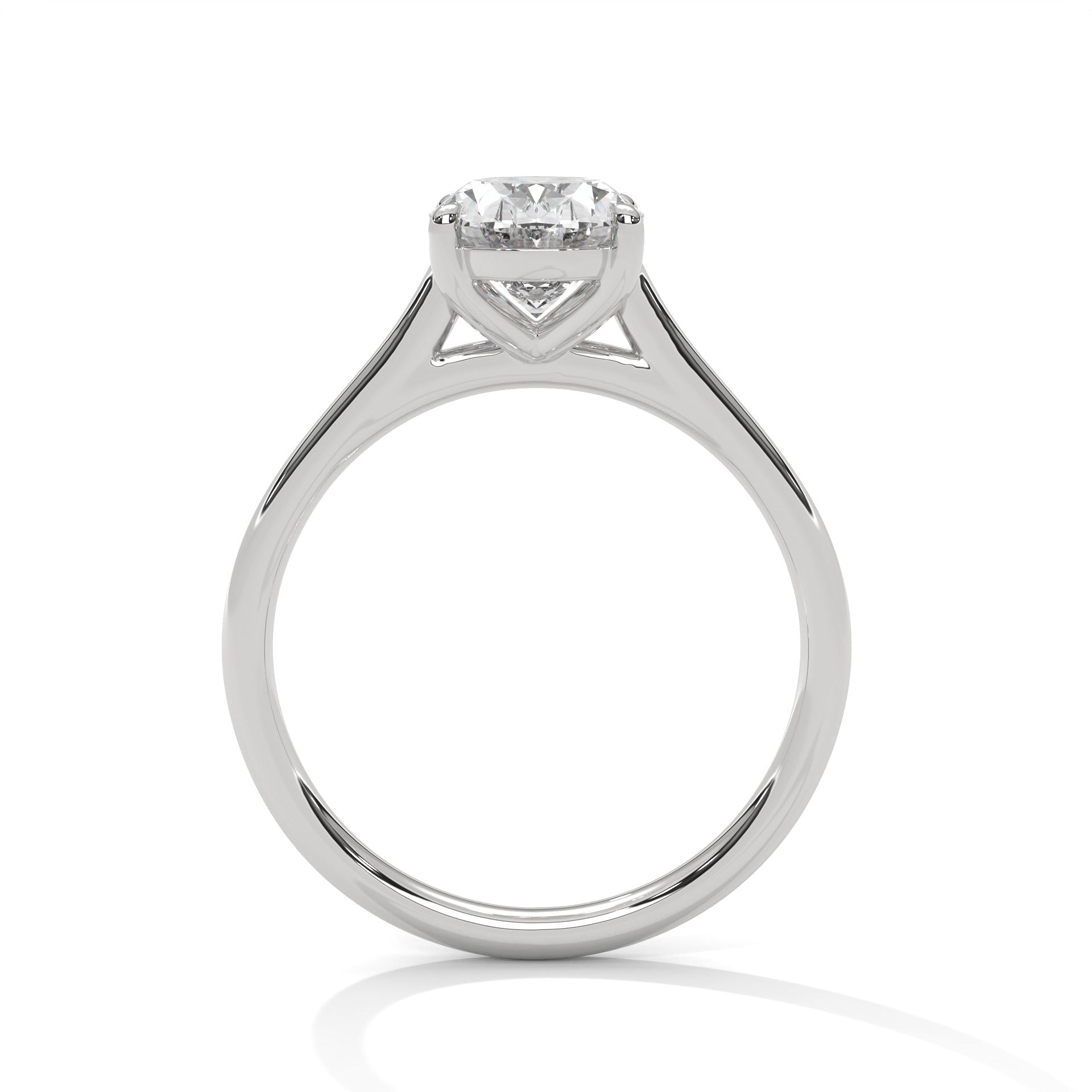 Lorraine oval solitaire diamond engagement ring in 14k gold, view 9