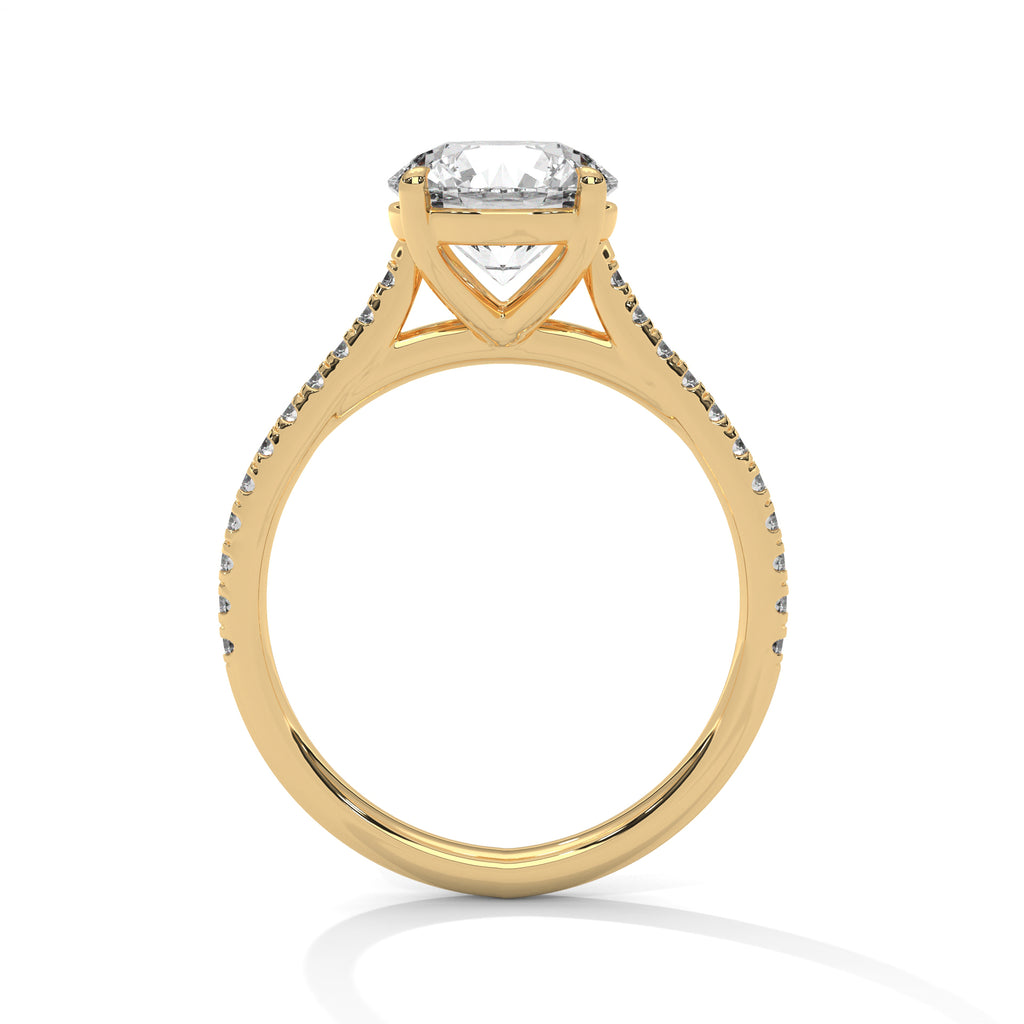 Mathilde round diamond engagement ring in 14k gold, view 8