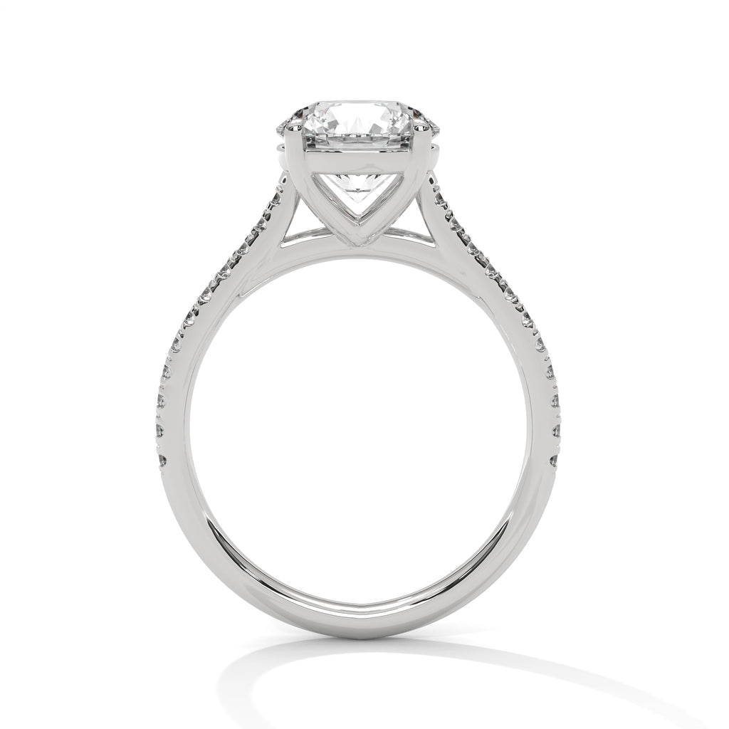 Mathilde round diamond engagement ring in 14k gold, view 9