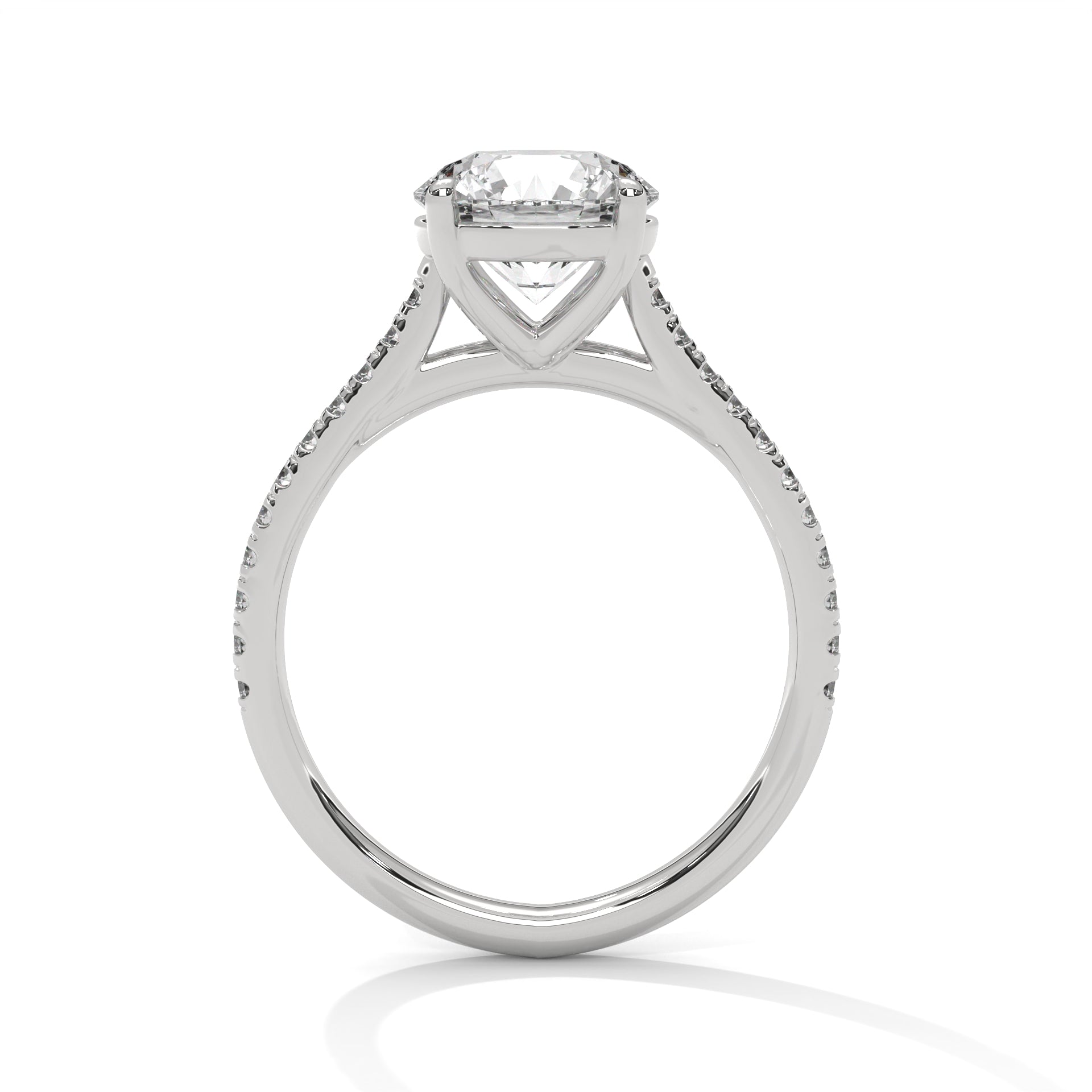 Mathilde round diamond engagement ring in 14k gold, view 9