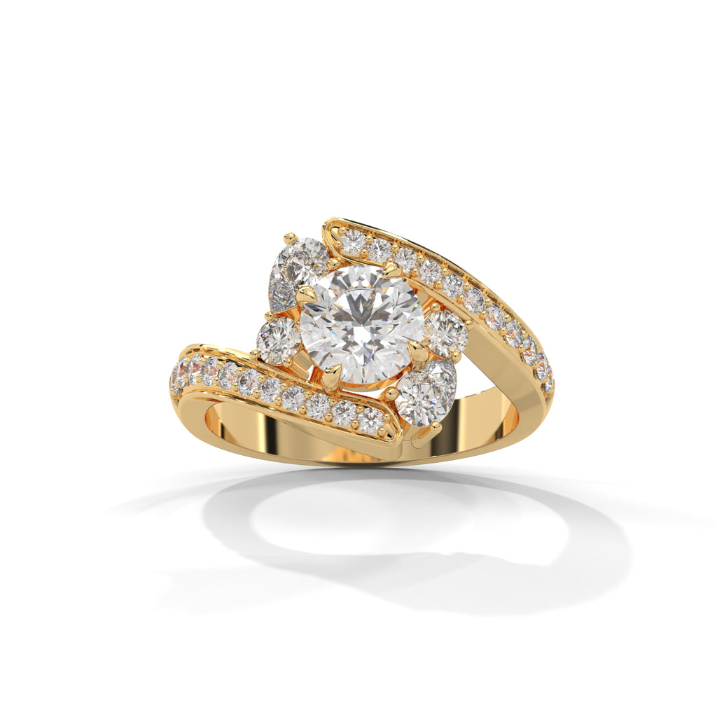 Solene Bypass Halo Diamond Ring (1 1/4 ct. tw.)