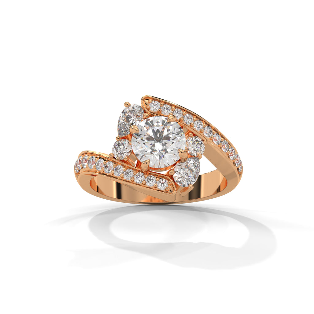 Solene Bypass Halo Diamond Ring (1 1/4 ct. tw.)